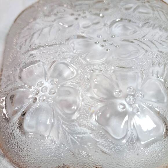 Hazel-Atlas Mid-Century Modern Clear Glass Apple Plate 22K Gold Trim 1950s MCM - Picture 3 of 8